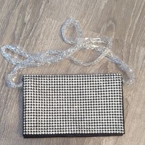 Amber Sceats Crystal Embellished Black Clutch Crossbody